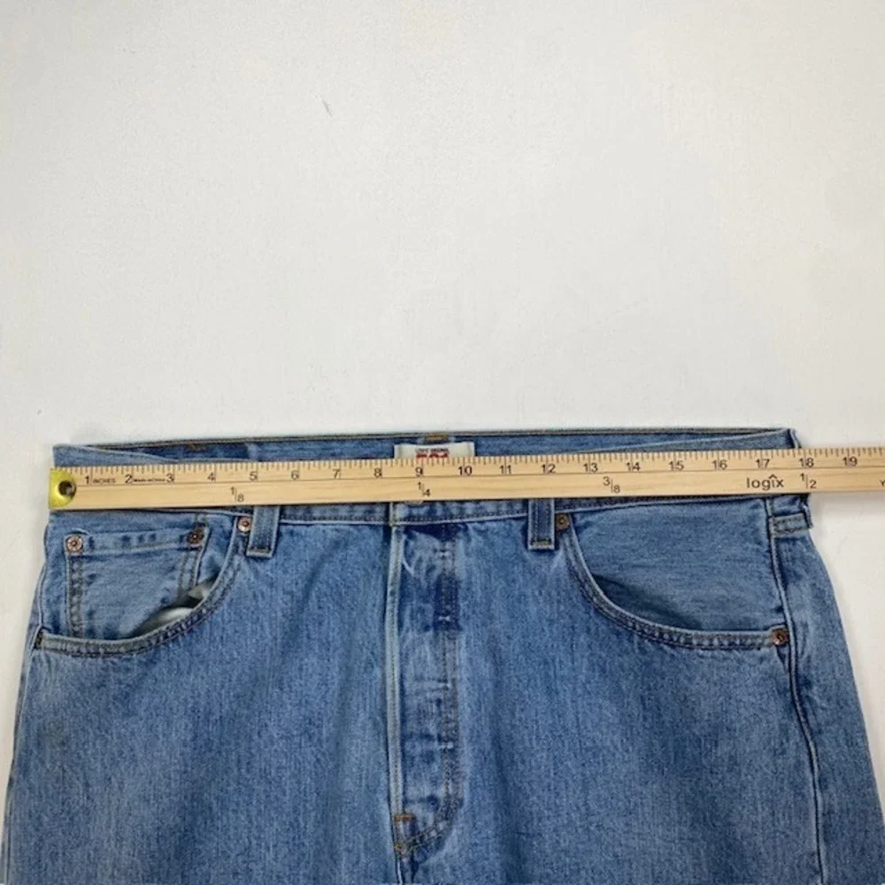 Levis 501 Original Mens 36x30 Medium Wash Blue Straight Leg Button Fly Jeans